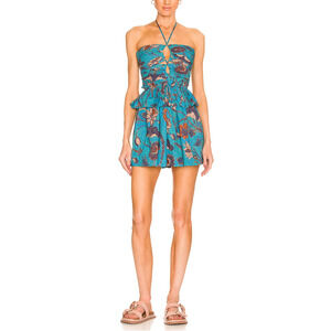 Ulla Johnson Teal Floral Jumpsuit